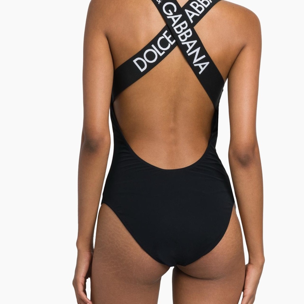 Dolce & Gabbana Logo Strap One-Piece Swimsuit